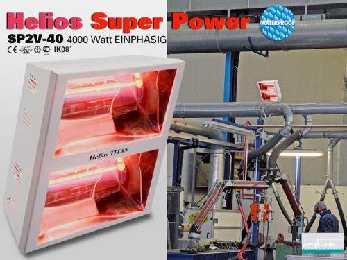 Super Power Infrarot Heizstrahler Helios Titan SP2V 4000 Watt IP25